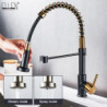 Deck Mounted Flexible Kitchen Taps Pull Out Mixer Tap Black Hot Cold Kitchen Tap Spring Style with Spray Mixers Taps