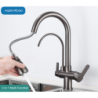FreeShipping 3 in 1 Kitchen Tap Polished Grey Pull Down