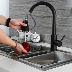 Single Hole Pull Out Kitchen Tap Two Function Single Handle Mixer Deck Mounted Tap