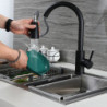 Single Hole Pull Out Kitchen Tap Two Function Single Handle Mixer Deck Mounted Tap