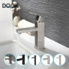 Basin Sink Bathroom Tap Deck Mounted Hot Cold Water Basin Mixer Taps Matte Black Lavatory Sink Tap Crane