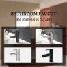 Basin Sink Bathroom Tap Deck Mounted Hot Cold Water Basin Mixer Taps Matte Black Lavatory Sink Tap Crane