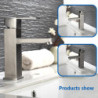 Basin Sink Bathroom Tap Deck Mounted Hot Cold Water Basin Mixer Taps Matte Black Lavatory Sink Tap Crane