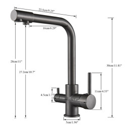 Black Grey Waterfilter Tap Kitchen Taps Mixer Drinking Water Filter Kitchen Tap Sink Tap Hot Cold Water Tap For Kitchen