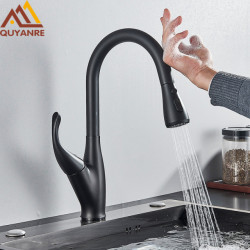 Matte Black Touch Sensor Kitchen Taps Sensitive Smart Touch Control Tap Mixer Tap Touch Control Smart Kitchen Sink Taps