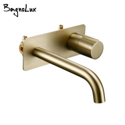 Bathroom Tap Wall Mounted Mixer Sink Tap Dual Control Single Handle Tap Solid Brass Rose Gold Tap Hot And Cold Water