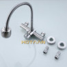 Wall Mounted Stream Sprayer Kitchen Tap Single Handle Dual Holes SUS304 Stainless Steel Flexible Hose Kitchen Mixer Taps 6032