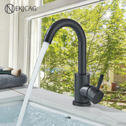 Matte Black Bathroom Basin Tap 360 ° Rotating Cold And Hot Wash Mixer 304 Stainless Steel Sink Tap