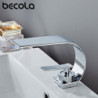 Wholesale And Retail Deck Mount Waterfall Bathroom Basin Tap Vanity Vessel Sinks Mixer Tap Cold And Hot Water Tap