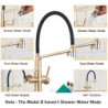 rozin Filter Kitchen Tap Brushed Gold 360 Swivel Pure Water Taps for Kitchen Black Pull Down Purification Water Mixer Tap