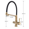 rozin Filter Kitchen Tap Brushed Gold 360 Swivel Pure Water Taps for Kitchen Black Pull Down Purification Water Mixer Tap