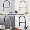 Golden Kitchen Tap Pull Down Sprayer Nozzle Hot Cold Water Mixer Tap Single Handle Brass Para Kitchen Sink Taps Crane