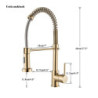 Golden Kitchen Tap Pull Down Sprayer Nozzle Hot Cold Water Mixer Tap Single Handle Brass Para Kitchen Sink Taps Crane