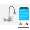 ping Black Brushed Kitchen Tap Wall Mounted 2 Models Hot & cold Water Sink Tap 360 Rotation Sprayer Taps