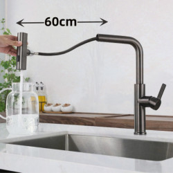 Waterfall Kitchen Tap 3 Modes Pull Out Stream Sprayer Hot Cold Single Hole Deck Mounted Water Sink Mixer Wash Tap For Kitchen