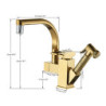 Senlesen Luxury Kitchen Tap Golden Brass Bathroom Sink Tap Deck Mounted Pull Out Sprayer Led Spout Hot Cold Water Mixer Crane