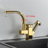 Senlesen Luxury Kitchen Tap Golden Brass Bathroom Sink Tap Deck Mounted Pull Out Sprayer Led Spout Hot Cold Water Mixer Crane