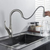 Matte Black/Chrome Sensor Kitchen Tap Pull out 360 Rotation Tap Dual Outlet Water Modes Spout Hot Cold Mixer Tap