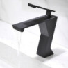 Brass Bathroom Basin Taps Cold Hot Warer Mixer Square Waterfall Tap Grey Bath Sink Taps Black White bathroom vanity Crane