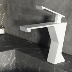 Brass Bathroom Basin Taps Cold Hot Warer Mixer Square Waterfall Tap Grey Bath Sink Taps Black White bathroom vanity Crane