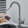 Digital Display Smart Touch Kitchen Tap Grey Black Sensor Touch Tap Flexible Pull Out Mixer Taps Deck Mount 3 Modes Crane