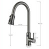 Digital Display Smart Touch Kitchen Tap Grey Black Sensor Touch Tap Flexible Pull Out Mixer Taps Deck Mount 3 Modes Crane