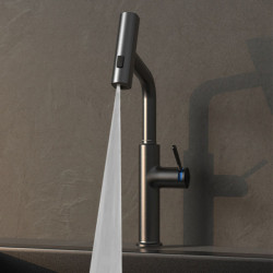 Rainfall Pull-out Kitchen Taps 360 ° Swivel Hot and Cold Tri-mode Washbasin Mixer Anti-splash Single Handle Basin Sink Taps