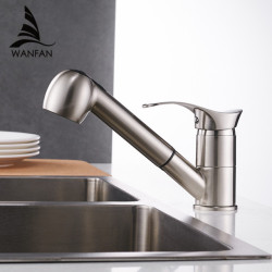 Kitchen Taps 360 Degree Swivel Pull Out Kitchen Sink Tap Water-Saving Polished black Basin Crane Mixer Brass Tap