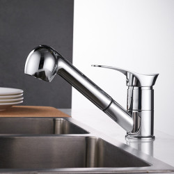 Kitchen Taps 360 Degree Swivel Pull Out Kitchen Sink Tap Water-Saving Polished black Basin Crane Mixer Brass Tap