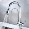 Matte Black Filtered Crane For Kitchen Pull Out Spray 360 Rotation Water Filter Tap Three Ways Sink Mixer Kitchen Tap