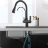 Matte Black Filtered Crane For Kitchen Pull Out Spray 360 Rotation Water Filter Tap Three Ways Sink Mixer Kitchen Tap