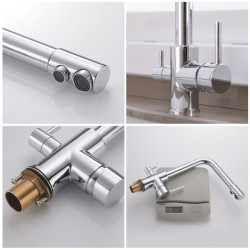 3 in 1 Drinking Water Tap Purified Kitchen Tap Cold and Hot Mixer Taps RO System Water Filter Tap