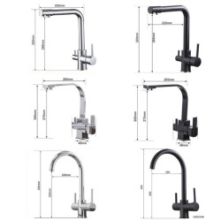 3 in 1 Drinking Water Tap Purified Kitchen Tap Cold and Hot Mixer Taps RO System Water Filter Tap