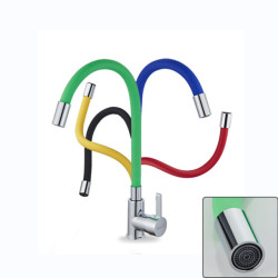 Silica Gel Nose Any Direction Rotating Kitchen Tap Multi-color Options Cold and Hot Water Mixer Tap Deck Installation