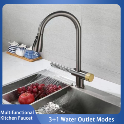 Waterfall Tap Kitchen Sink Basin Bowl Mixer Hot Cold Pull out Water Tap Watering Tap