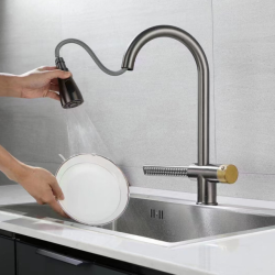 Waterfall Tap Kitchen Sink Basin Bowl Mixer Hot Cold Pull out Water Tap Watering Tap