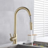 Pull Out Kitchen Tap Golden Nickel Black Deck Mounted Single Handle Swivel Spout Kitchen Sink Tap Pull Out Mixer Tap