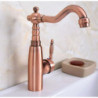 Antique Red Copper Brass Single Handle One Lever Bathroom Kitchen Basin Sink Tap Mixer Tap Swivel Spout Deck Mounted