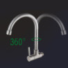 G1/2 Stainless Steel Kitchen Tap Brushed Process Swivel Sink Wall Tap 360 Degree Rotation Single Cold Water Tap