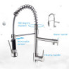 Kitchen Sink Tap Pull Down Swivel Daul Spout Tap Brass Deck Mounted Spring Single Handle Cold Hot Water Mixer Tap