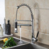 Kitchen Sink Tap Pull Down Swivel Daul Spout Tap Brass Deck Mounted Spring Single Handle Cold Hot Water Mixer Tap