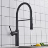 Matte Black/Chrome Kitchen Sink Tap Swivel Pull Down Kitchen Tap Sink Tap Deck Mounted Hot and Cold Water Mixer