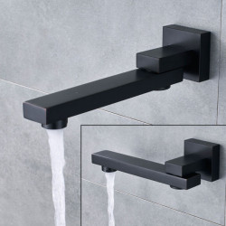 Black Shower Set Wall Mounted Shower Tap Mixer 8/10/12/16 inch Rainfall Bathroom Shower Tap with Handshower Rotate Bath Spout
