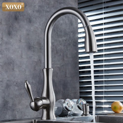 luxury kitchen Tap head quality copper brush nickel exports atomization pull out kitchen sink Taps Mixer tap 83034