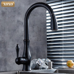 luxury kitchen Tap head quality copper brush nickel exports atomization pull out kitchen sink Taps Mixer tap 83034