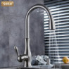 luxury kitchen Tap head quality copper brush nickel exports atomization pull out kitchen sink Taps Mixer tap 83034