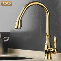 luxury kitchen Tap head quality copper brush nickel exports atomization pull out kitchen sink Taps Mixer tap 83034