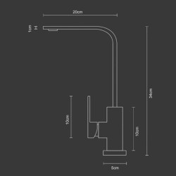 Bakicth Square Kitchen Tap Matte black/Chorme Hot and Cold Kitchen Sink Tap 360 Degree Rotation Mixer Deck Mounted Water Taps