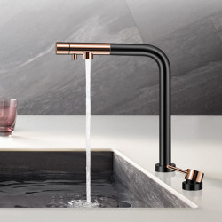 New Kitchen Lifting Tap Hot And Cold Water Filter Water Three-in-one Independent Switch Pull Out Kitchen Taps