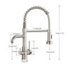 Nickel Chrome Kitchen Sink Tap Purified Free Rotation Hot Cold Mixer Dual Handle Tap Deck Mount Spring Drink Taps